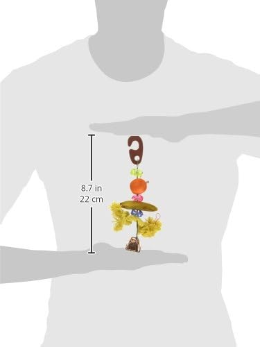 Penn-PLAX Bird-Life Fruit Kabob Bird Toy with Bell – Various Textures, Materials, and Colors – Great for Parakeets and Other Small Sized Birds – Small