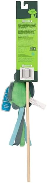 Cat Toys | Plush Turtle Teaser Cat Wand Toy | Eco Friendly Interactive Cat Toys for Indoor Cats