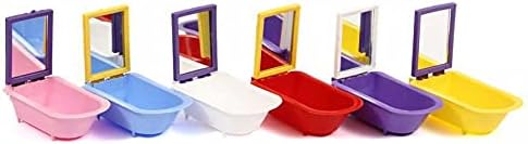 Fit Fly 2 Plastic Birds Cage Bath Basins Mirror Small Bird Parrot Bathtubs Parakeet Canary Bird Cage Fun Toys Accessories