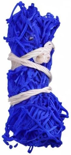 Harrison Howard Slow Feed Hay Net for Horses, 40 Inch Hay Bag Holds 1–2 Flakes, 2 Inch Mesh Durable Hanging Feeder for Stable, Pasture & Livestock-Blue