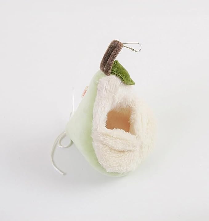 Hamster & Small Animals Shelter Pear Shape Cute Hammock Bed with Hook and Rope,Hanging Arctic Fleece Sleeping Bag Climbing Nest (Pear)
