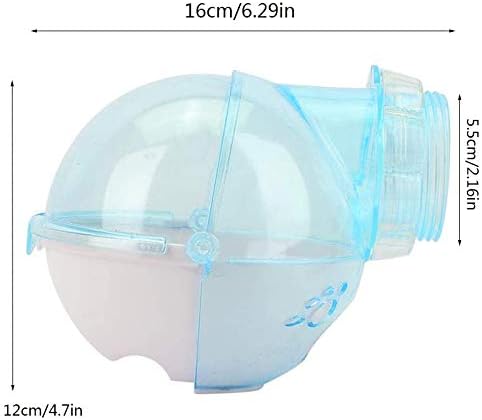 Hamster Bathroom Small Animal Sand Bath Container Removable Iron Wire Acrylic Cage Accessories Suitable for Gerbil Syrian Hamster Mouse (Blue)