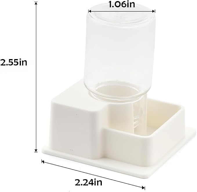 1 Pack Hamster Water Bowl Automatic Water Dispenser for Hamster Syrian Mice Gerbil Rodent (White)