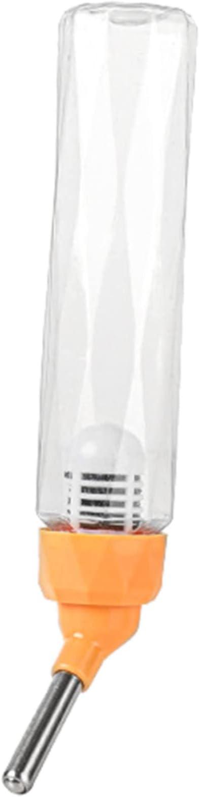 Water Bottle with Filter Leakproof Water Dispenser for Small Animals Drip Metal Nozzle - Yellow - M