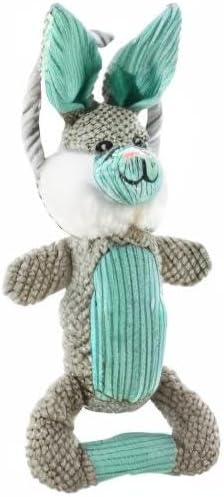 Outward Hound Scrunch Bunch Bunny Interactive Plush Squeaky Dog Tug Toy