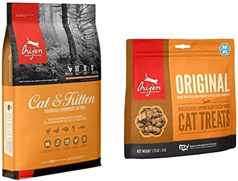 Orijen® Dry Original Cat Food Premium, High Protein, Fresh & Raw Animal Ingredients, 12lb Freeze Dried Cat Treats, Original, 1.25oz