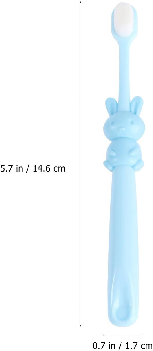 UPKOCH 3pcs Manual Toothbrush Set for Babies 2-8 Years, Gentle Thin Bristles, Cartoon Rabbit Design, Oral Care for Teeth Cleaning