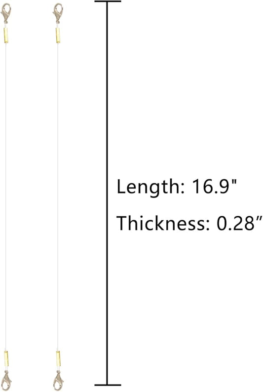 Fishing Line for Cat Feather Teaser, Pack of 2, Nylon Fishing Line with Hook, Cat Feather Toy Accessory, Good Toughness, Easy to Assemble (Clear, 23.6Inch)