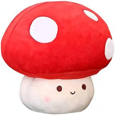 WeBingo Mushroom Plush Pillow, 9 Inch Cute Large Mushroom Decor Stuffed Animal Plushies Stuffy for Girl Boy Kid Adult, Giant Big Jumbo Soft Toy Gift for Birthday Christmas Valentine's Day