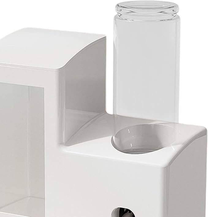 3 in 1 Hamster Automatic Feeder Dispenser Easy to Clean Container Feeding Station for Home Ferrets Bunny Small Animal Patio, White 120ml Bottle
