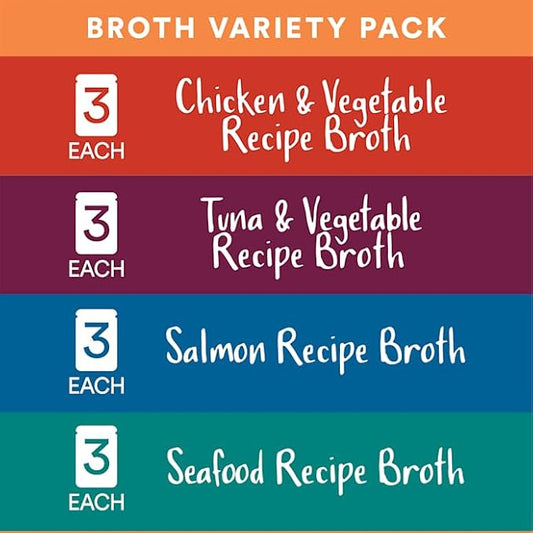 WholeHearted by Petco Flavor-Boosting Wet Cat Meal Topper Broths Variety Pack 1.4 oz. Count of 12