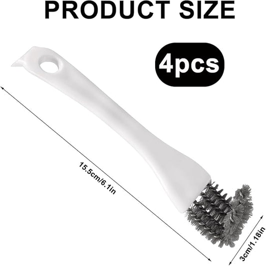 4pcs Bird Cage Cleaner with Long Handle, Stainless Steel Kennel Parakeet Bird Perches Remover Guinea Pig Cage Cleaning Brush Efficient Parrot Dropping Supplies for Budgie Cockatiel Small Pets