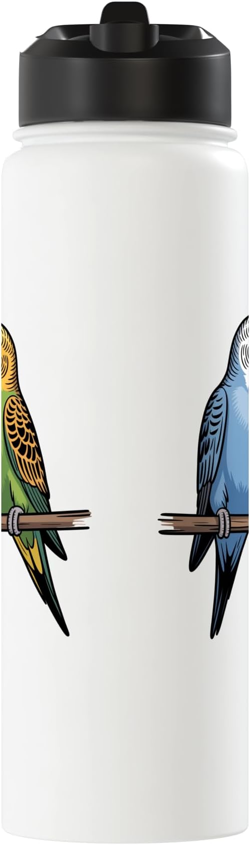 Parakeet Couple Cute Budgie Bird Lovers Art Stainless Steel Insulated Water Bottle