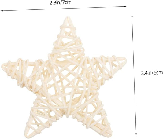 Luxshiny 4Pcs Star Shaped Rattan Chew for Small Pets Rabbit Chew Pet Playing Teeth Cleaning for Hamsters Guinea Pigs Chinchillas Small Animal Teeth Care