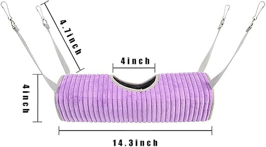 Ferret Tunnel Hanging Hammock Bed, Small Animal Rats Squirrel Toy - Purple