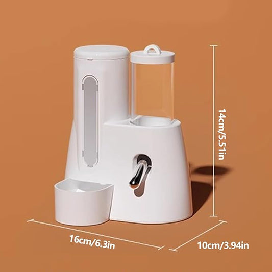 Small Animal Food and Water Dispenser, 2 in 1 Hamster Automatic-Gravity Food Water Dispenser, No Drip Pet Feeder and Waterer, for Small Animal Hedgehog Hamster Cats Rabbits