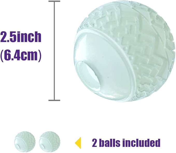 Feixun Dog Glow Ball Toy, Dog Toy Ball Glow in The Dark, 2 Pack