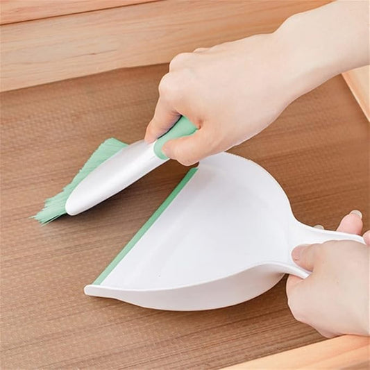 Dust pan Broom Brush Dustpan - Small Broom and Dustpan Set,Mini Broom and Dustpan,Small Dustpan and Brush Set for Home Cleaning, Sofa, Desk, Guinea Pig Cage, Cat Litter etc.(Light Green)