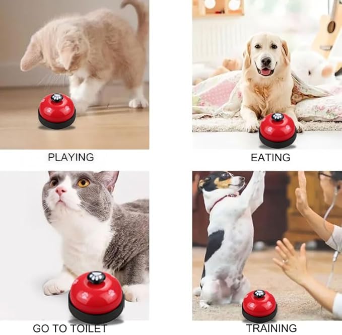 Pet Training Bell for Dogs & Cats – Potty Training Bell for Housebreaking, Obedience & Communication – Easy to Press, Durable & Loud – Indoor Puppy Training Tool (Red)