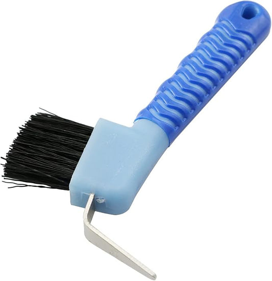ZYAMY Horse Hoof Pick Brush with Soft Touch Rubber Handle Random Color for Goat, Donkey and Horse