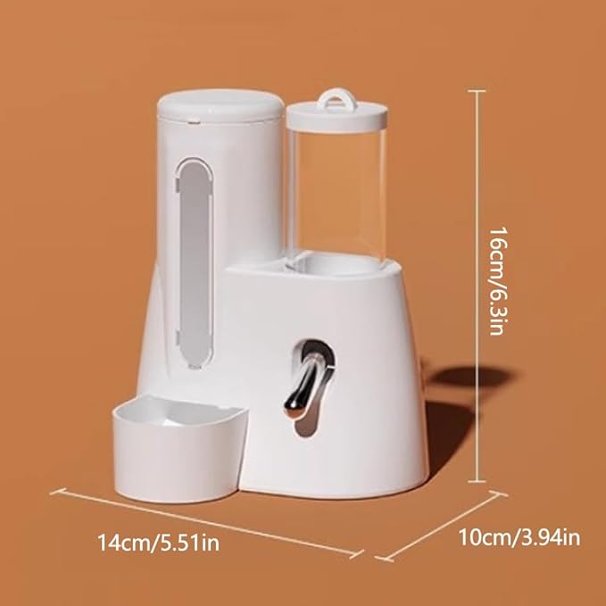 2-in-1 Hamster Water Bottle & Food Dispenser,Hamster Water Bottle,No Drip Small Animal Drink Bottle, Cage Accessories for Dwarf Hamster Squirrel Hedgehog
