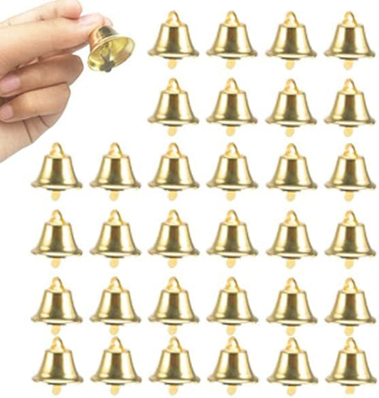 60PCS 26mm/1inch Gold Bells Mini Liberty Bells for Crafts Favor Decorating and Making Wind Chimes
