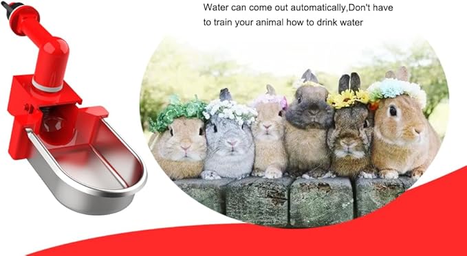 Metal Rabbit Chicken Water Cup Chicken Kettle DIY Rabbit Chicken Small Hamster Guinea Pig (Black, 6)