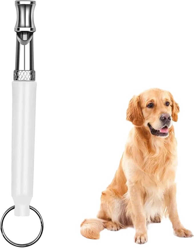 Dog Whistle to Stop Barking Neighbors Dog Ultra-Wide Frequency Ultrasonic Silent Dog Whistle for Dog 1 Free Lanyard Strap with Pack of 1 PCS Pet Whistle White