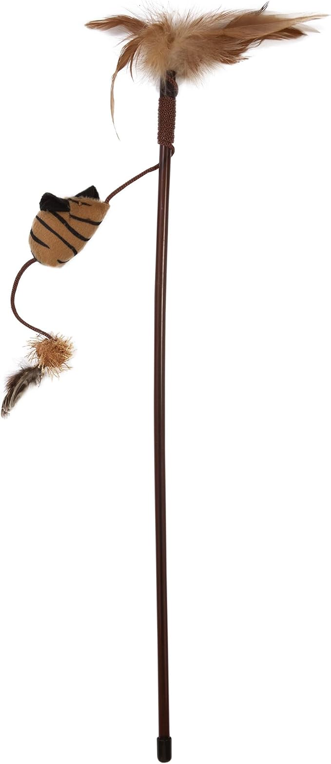Mad Cat Safari Squeak Interactive Teaser Wand Cat Toy with Catnip, 1 Pack | Dangle and swish to spark chasing, pouncing and playful exercise for felines, audible fun during active daily play sessions