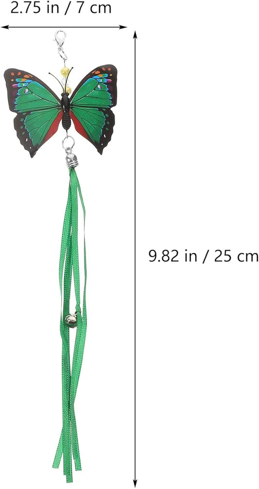LUOZZY 6 Pcs Butterflies Cat Teaser Attachments and Replacements - Interactive Cat Wand Toys