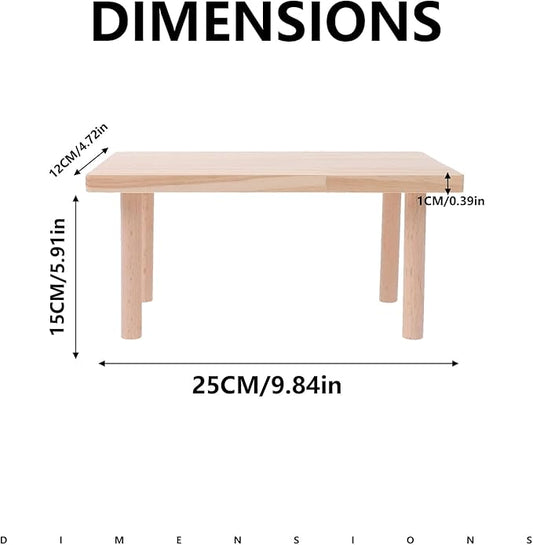 Hamster Play Platform Wooden Cage Accessory for Small Hamsters, Natural Multi-Level Climbing Playground & Rest Area, Enrichment Habitat Decor for Dwarf Syrian Hamsters