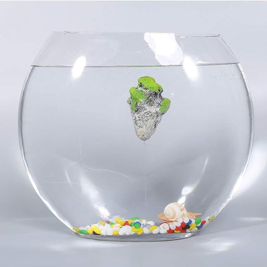 Aquarium Fish Tank Floating Moss Rocks Resin Stone Decorations Artificial Suspended Rock Ornament Landscape(Small)