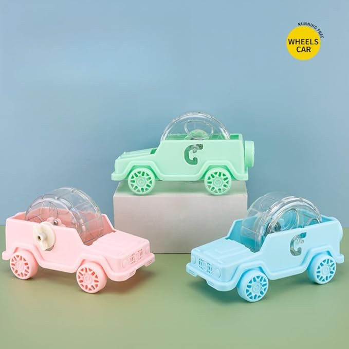 Hamster Running Wheel Car Shape Running Wheel Hamster Exercise Plastic Running Wheel (White,L)