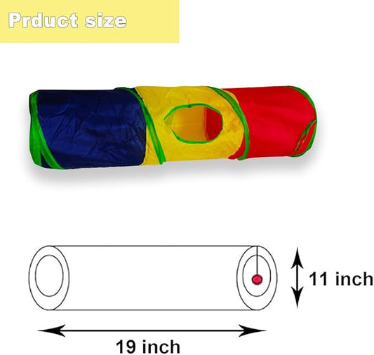 Cat Tunnel Tube Toys,Tunnels for Indoor Cats, Collapsible Interactive Toy with Balls for Rabbits, Kittens, Ferrets, Puppy (2 Way Mushroom)