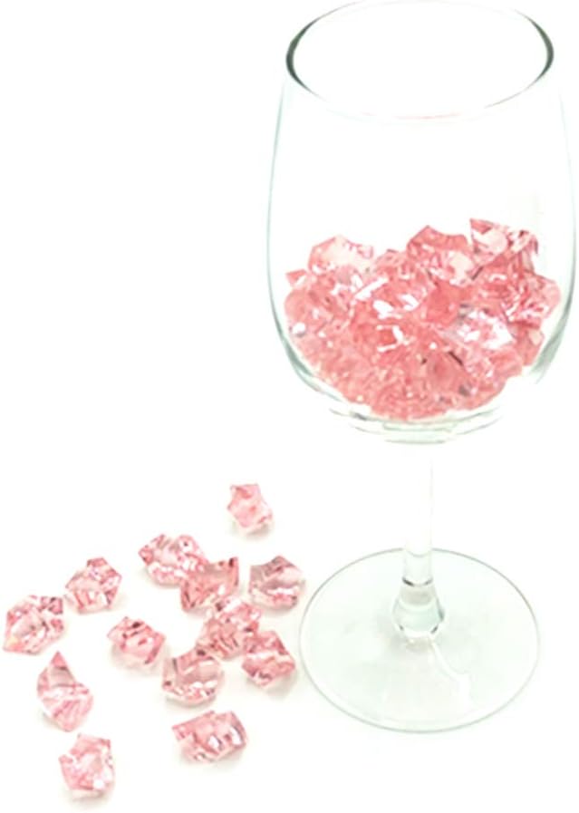 Ivie Colorful Crystal Stone Acrylic Glass Transparent Stone for Fish Tank,Aquarium,Terrariums,Vase,Plants,Garden Decoration (200grams) (pink)