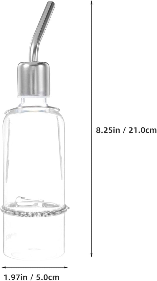 Small Pet Water Feeder 8.26In Automatic Leakproof Hanging Water Bottle for Rabbits Hamsters Guinea Pigs Chinchillas Easy Cage Installation