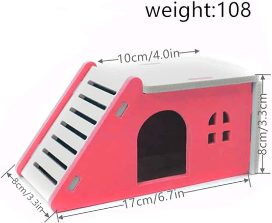 Hamster House Wood Bridge Climb Kit Exercise Wheel Jogging Running Silent Spinner Flying Saucer Pet Toys for Rat Gerbil Guinea Pig Chipmunk Mouse Small Animals