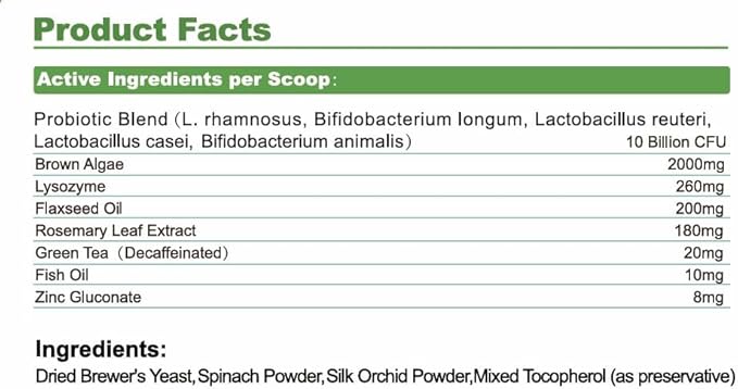 Dog Dental Powder, Dental Powder for Dogs Teeth Cleaning and Breath Fresh, Dog Teeth Cleaning Powder with Natural Plants Ingredients and Postbiotics, 400g