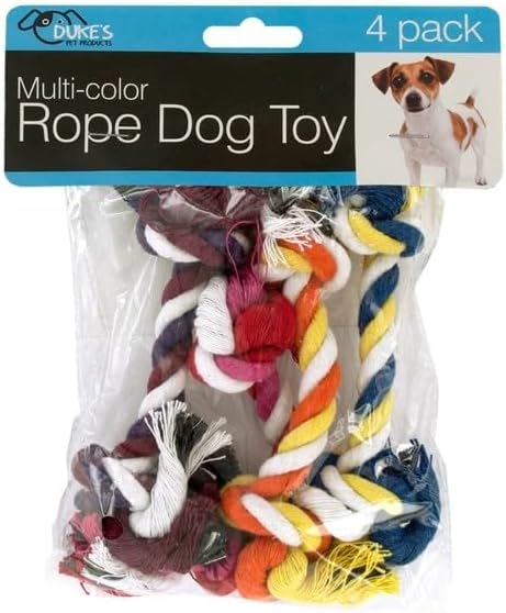 Multi-Color Rope Dog Toy Set – Durable Cotton Chew & Tug Toys for Small, Medium, and Large Dogs, 4-Pack