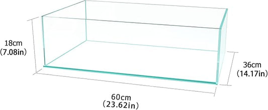 Fzone 9Gal Sharrow Rimless Low Iron Fish Tank Nova Clear Ultra-White 45° Mitered Edges Translucent Glass Anata Series Aquarium w/Black Foam Leveling Mat