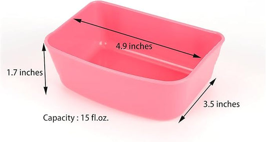 Pack of 3 Rabbit Feeder Waterer Chicken 15 OZ Guinea Pig Cage Bowl Food Water Container Hanging Feeding Dish Coop Cup Treats Drinker for Pigeon Dove Puppy Cat Bird Bath Basin Hamster Bed