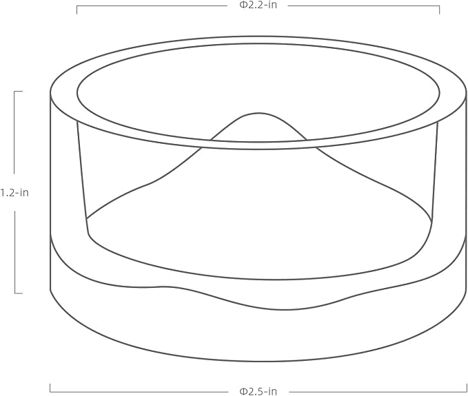 Niteangel Hamster Feeding & Water Bowls- Mount Fuji Series Glass Drinking Bowls for Dwarf Syrian Hamsters Gerbils Mice Rats or Other Similar-Sized Small Pets