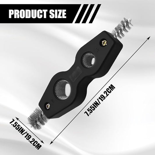 4 in 1 Car Battery Cleaning Brush, Battery Terminal Cleaner, Anti-Rust Auto Battery Cleaner Brush Tool with Steel Wire, Vehicle Battery Terminals Machine Parts Cleaning Tool for Cars (Black)
