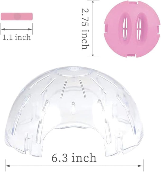 Crystal Ball Silent Hamster Ball 6.3 Inch Hamster Gerbil Running Exercise Wheel Hamster Dog Pet Toy Ball Small Animals Cage Accessories (Pink)