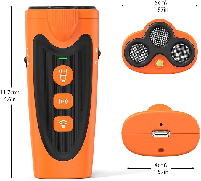 3X Ultrasonic Dog Bark Deterrent, 6 Training Modes, 23FT Range, 30-Day Battery, Rechargeable & Humane Anti-Barking Device for Indoor & Outdoor