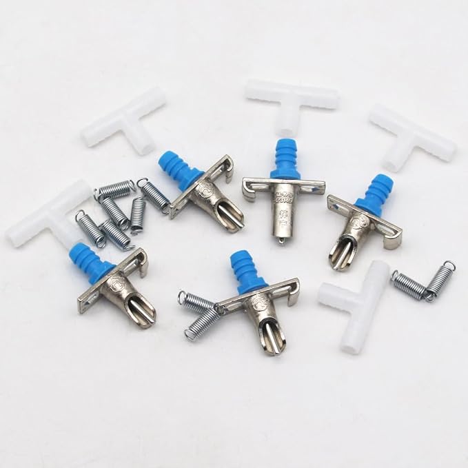 50PCS Automatic Water Rabbit Nipple Drinker Feeders for Rabbit Guinea Pig Ferret Rat Mouse Poultry Watering System (Blue)