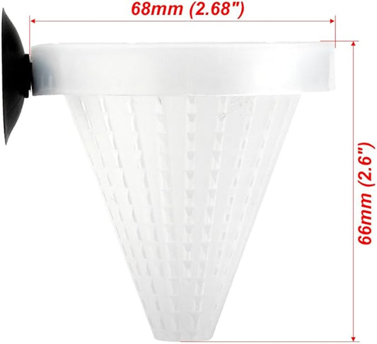 Senzeal 6PCS Aquarium Live Red Worm Cone Feeder Plastic Frozen Brine Shrimp Fish Food Feeding Cup for Fish Tank with Suckers