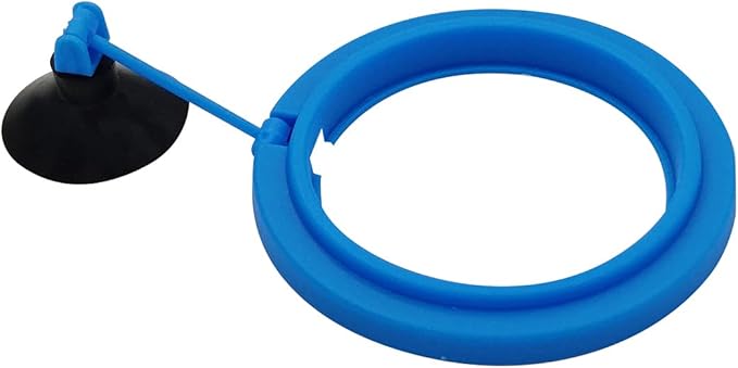 Fish Feeding Ring Floating Food Feeder Circle with Suction Cup Easy to Install Aquarium (Round)