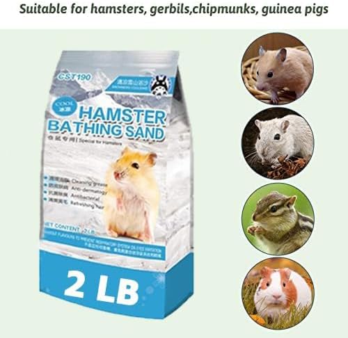 Hamiledyi Hamster Bathing Sand 4 LB Gerbil Powder Grooming Sand for Tiny Friends Farm Chinchilla Dust Bath Potty Litter Sand
