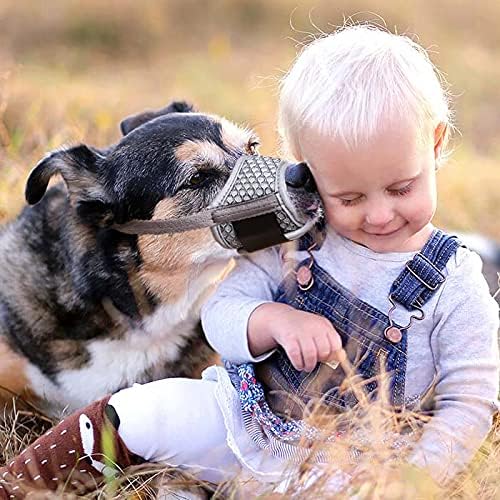 LUCKYPAW Dog Muzzle Anti Biting Barking and Chewing with Comfortable Mesh Soft Fabric and Adjustable Strap, Suitable for Small, Medium and Large Dogs
